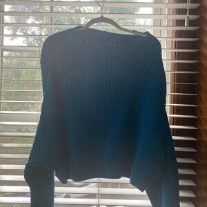 Free People - Emmy Mock Neck Sweater - Blue- Size Xs